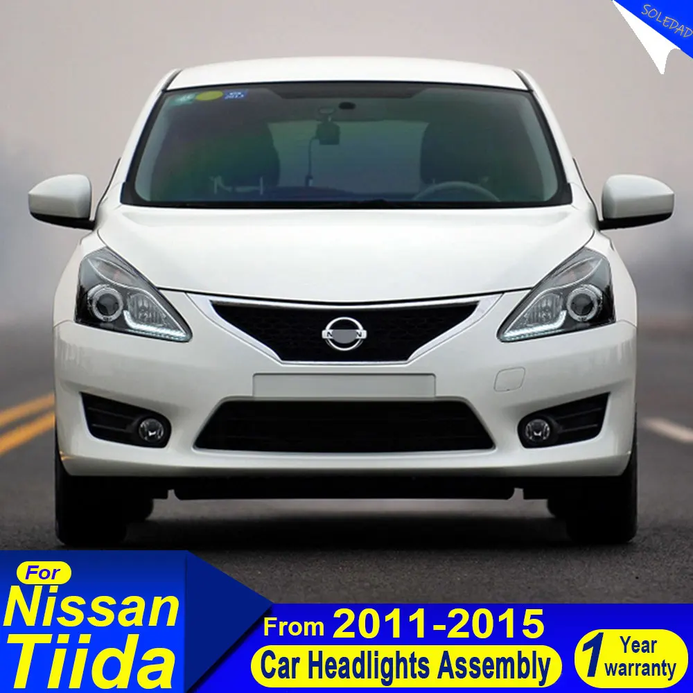 

Автомобильный стайлинг для Nissan Tiida: Фары 2011-2015 годов, головной свет, ДХО, указатели поворота, ближний и дальний свет, линзы-проекторы