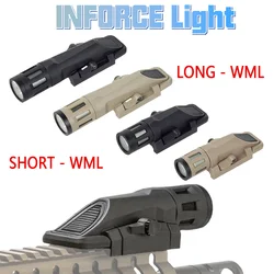 WML APL Long / Short Tactical INFORCE Nylon Rifle pistola pistola Strobe LED Light Fit 20mm Rail Airsoft arma caccia torcia