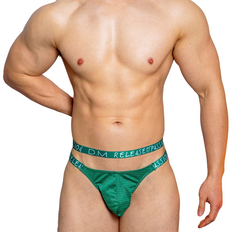 Gay Thongs Sexy Bikinis Personality Sissy Mesh Temptation Sexy Tanga Hombre Low-Rise Solid Strings Bandage Cuecas Men\'s Panties