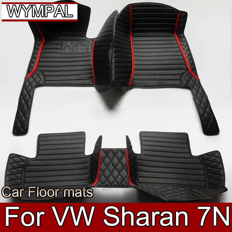 

Автомобильные коврики для VW Sharan 7N 7seat 2010 ~ 2022, автомобильный кожаный напольный коврик, аксессуары для интерьера автомобиля 2012