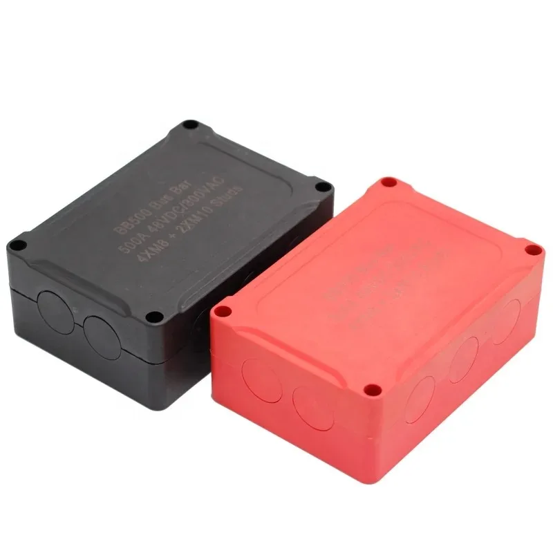 6MM Pure Brass 500A Bus Bar 4×M8 2×M10 Stud Black Waterproof Cover FOR Power Distribution Block