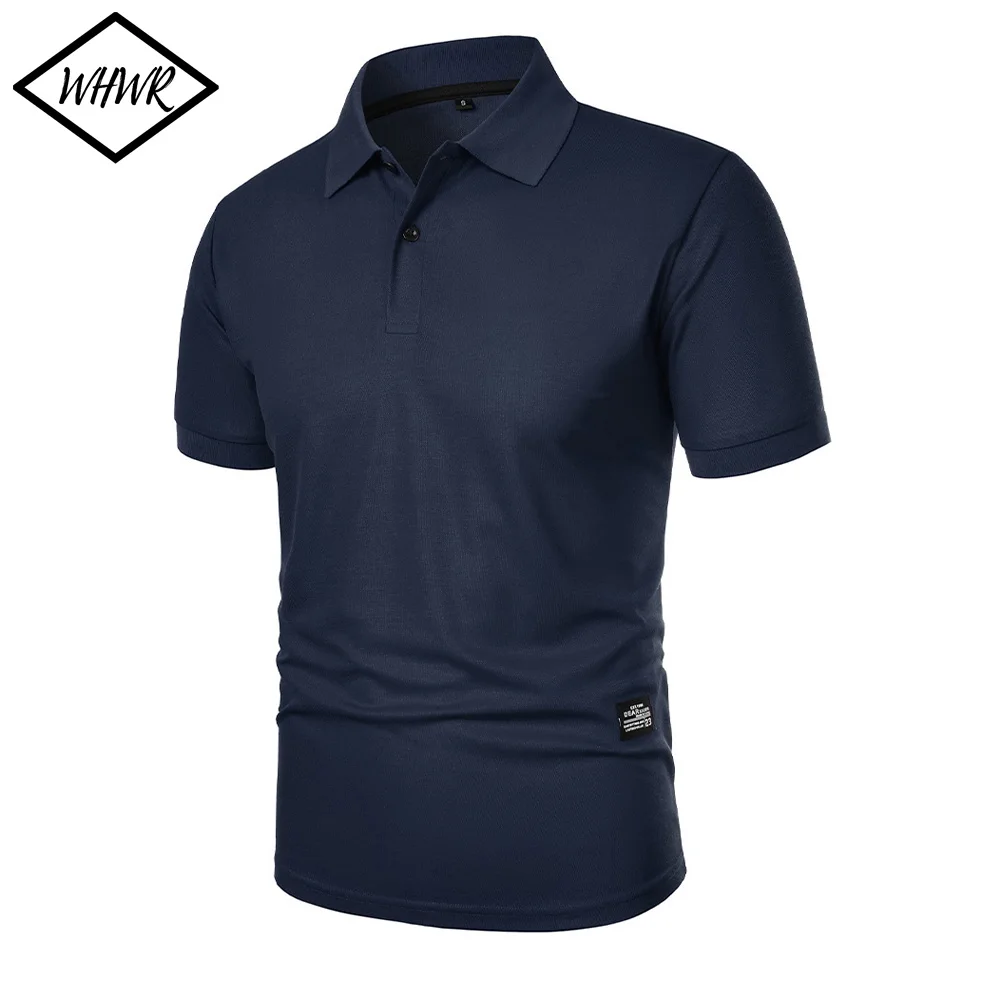 Summer Solid Color Polo Shirt Men's Short Sleeve Classic Button Tshirts Lapel Lightweight Streetwear Sport Casual Tops