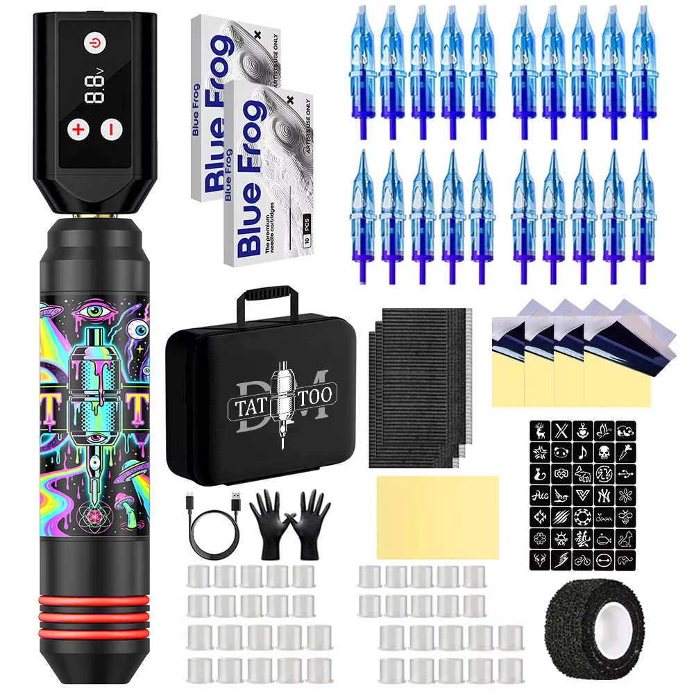 DM Tattoo Kit Tattoo Machnie Kit Tattoo Pen Kit For Permanent Makeup Tattoo Machine Kit Wireless Tattoo Gun Kit