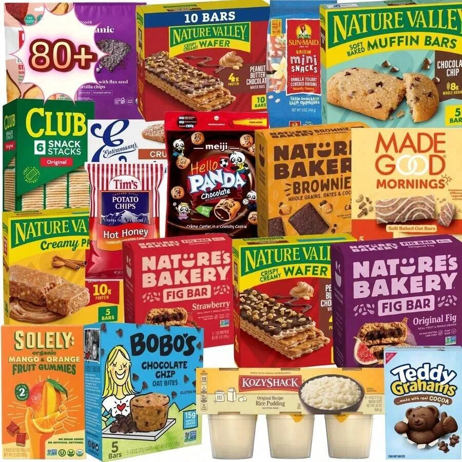 Aquí hay algunas cajas sorpresa de snacks seguros. Cada uno de ellos ha sido cuidadosamente seleccionado y es de primera categoría en cuanto a su apariencia, calidad y sabor.