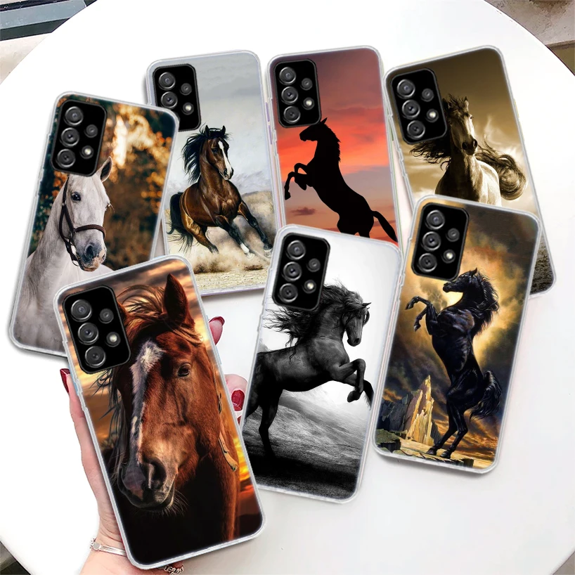 Horse Great Beauty Galloping Phone Case For Samsung Galaxy A52 A53 A54 A55 A12 A13 A14 A15 A22 A23 A24 A25 A32 A33 A34 A35 A03S 