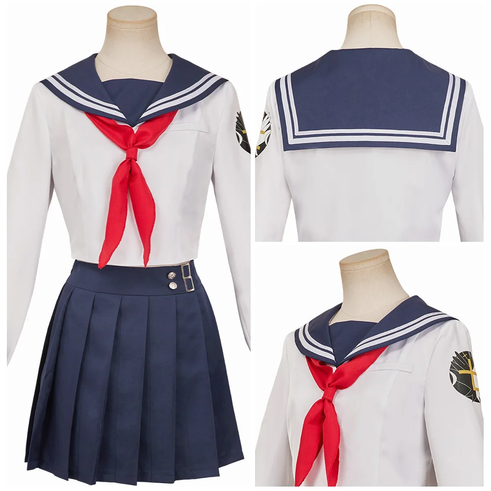 

Tifa Lockhart Cosplay Costume Fantasy School Uniform Shirt Skirt Tie Socks Outfits Halloween Carnival Party Game WomenSuit