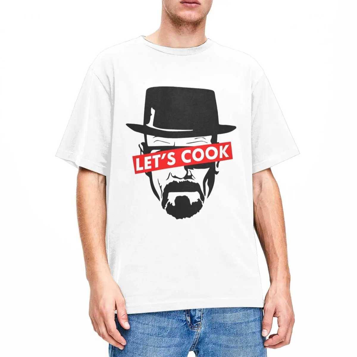 Men Let's Cook Breaking Bad Heisenberg T Shirt Cotton Tops Vintage Short Sleeve Round Neck Tees Gift T-Shirt