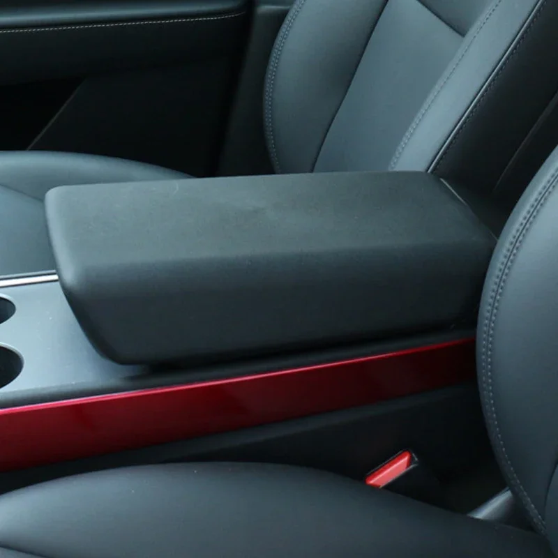 ل تسلا نموذج 3 Y 2023 2024 اكسسوارات مسند الذراع حامي غطاء صندوق أبيض لينة TPE مركز وحدة التحكم لوحة الوسادة Model3 هايلاند