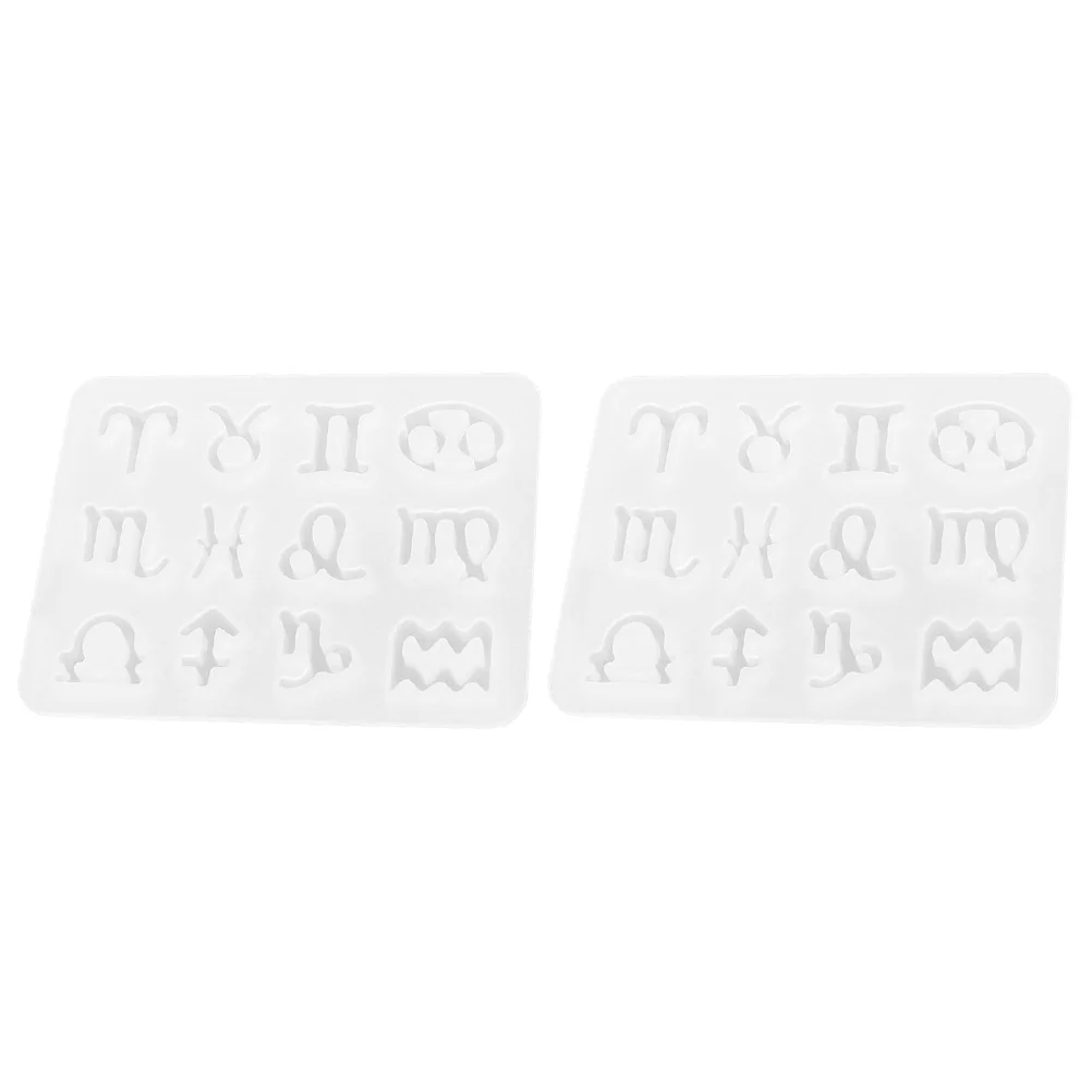 

2 Pcs Zodiac Mold Multi-functional Molds Silicone Pendant UV Key Chain Jewelry Silica Gel Making Creative DIY Supplies