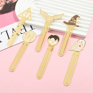 新しいスタイルハリーポットブックマークメタルブラスブックマークブックラバーズブックファンコレクション文房具の本のアクセサリー 12ベストセールスハリーポッターブックマーク-11