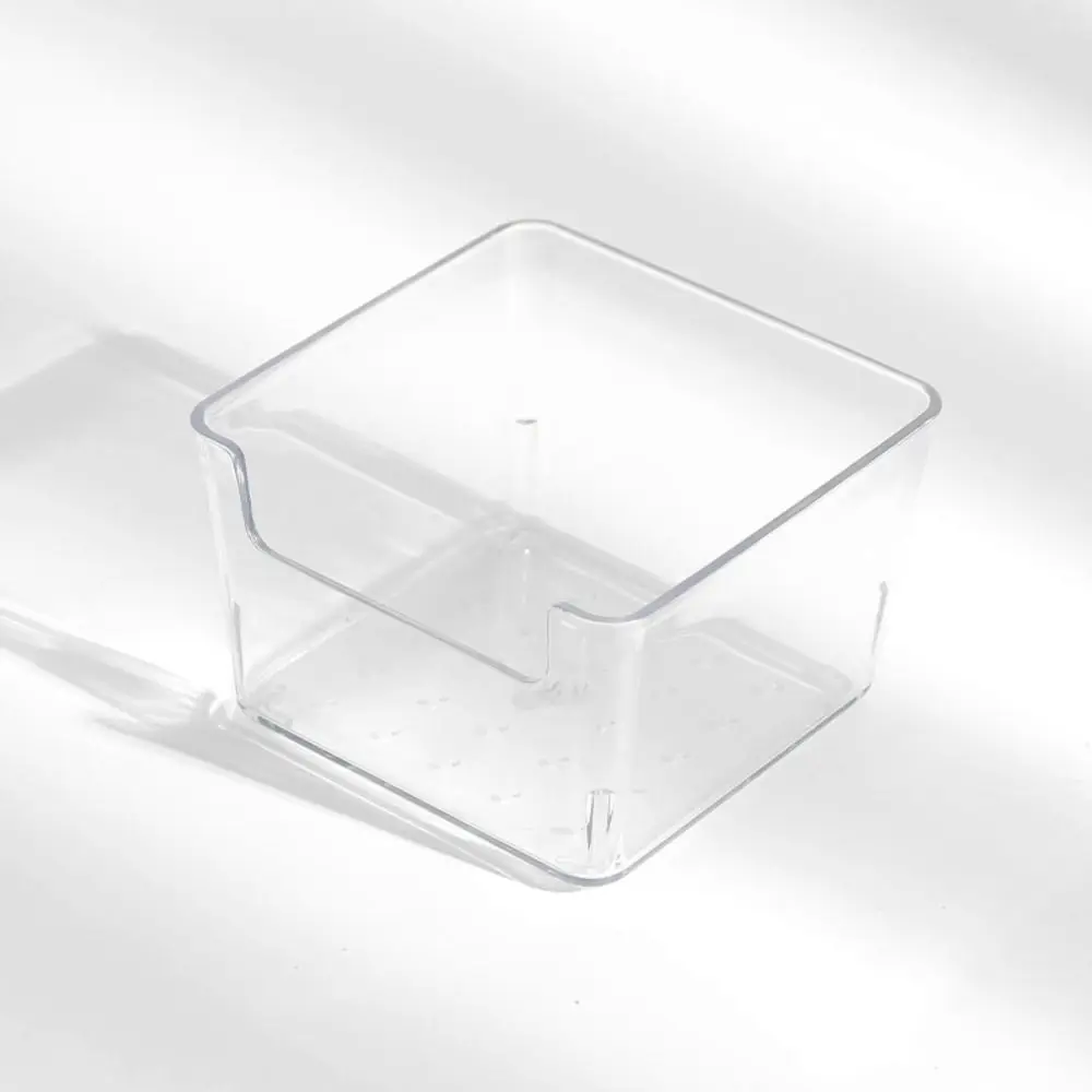 INS Chic Acrylic Note Holder Efficient Waterproof Clear Note Box Transparent Card Paper Desk Organizer Stationery Storage