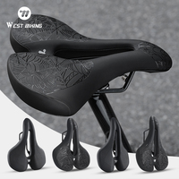 Bicycle Saddle Comfortable Shockproof Bike Seats MTB Road Hollow Breathable Mountain Bike Saddle Cycling Cushion With Taillight