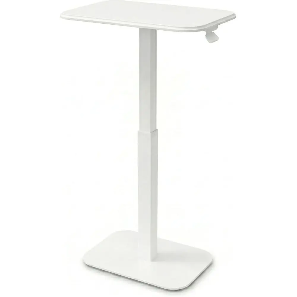 

Height-Adjustable Minimalist Laptop Desk, Living Room Side Table, Small Drink Table for Sofa, Study Space (White Base, Cloud Whi