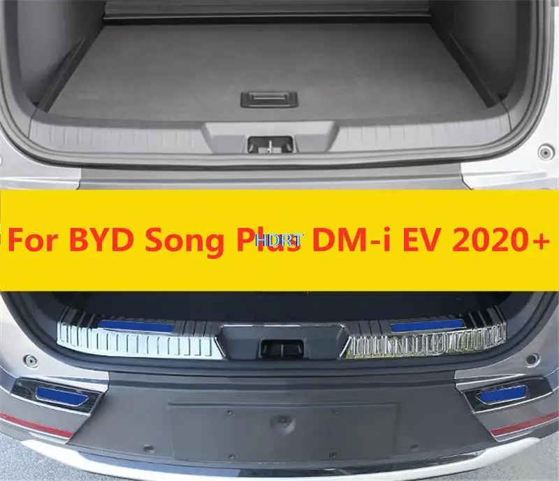 

Stainless Steel Black Silver Trim Accessories Car Rear Trunk Protector Plate Anti Cover For BYD Song Plus DM-i EV 2020 2021 2022