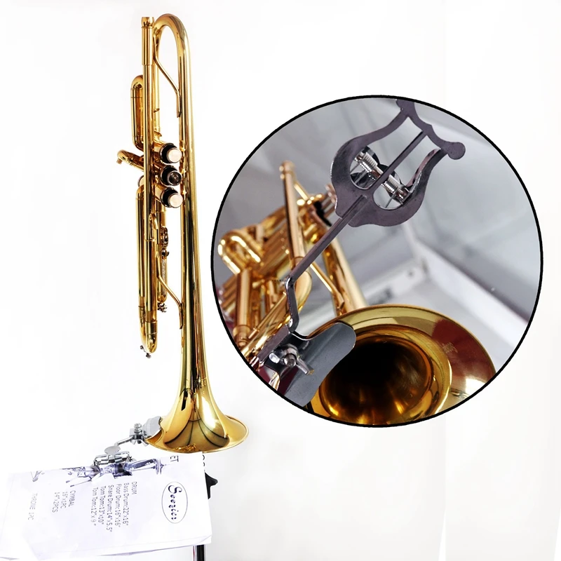 Trumpet Sheet Music Clip Lyre Sheet Music Clamp-On Holder Metal Plating For Trumpet Trombone Tool