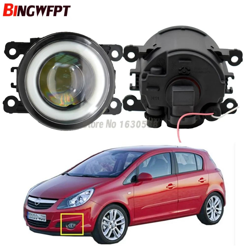 2x NEW Angel Eyes Car styling LED fog Lights with lens For Opel Vauxhall Corsa D OPC 2007-2011 For Opel Corsa D Hatchback 07-15