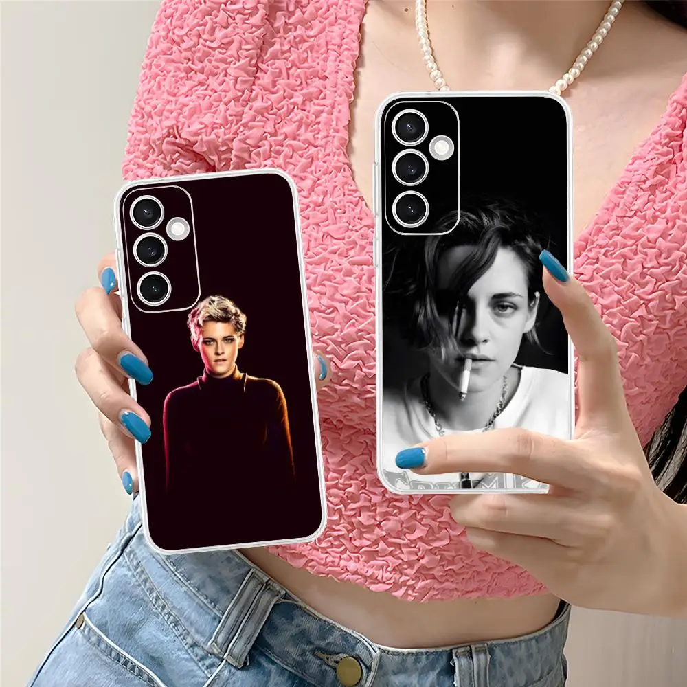 Kristen Stewart Mobile Cell Phone Case for Samsung Galaxy S25 S24 S23 S22 S21Plus FE Ultra Clear Colorful Cover Pretty Luxury