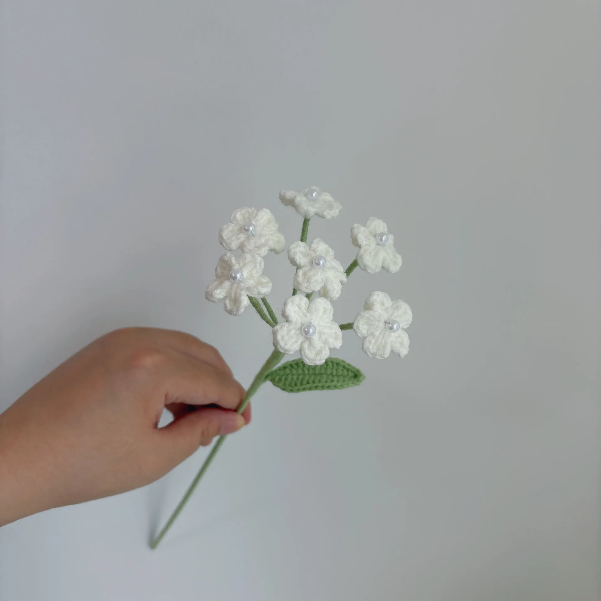 Gehäkelter Gypsophila-Zweig Kreativer Künstlicher Blumenstrauß Gestrickte Kunstblumen Heimtischdekoration Geschenk – Detail 3