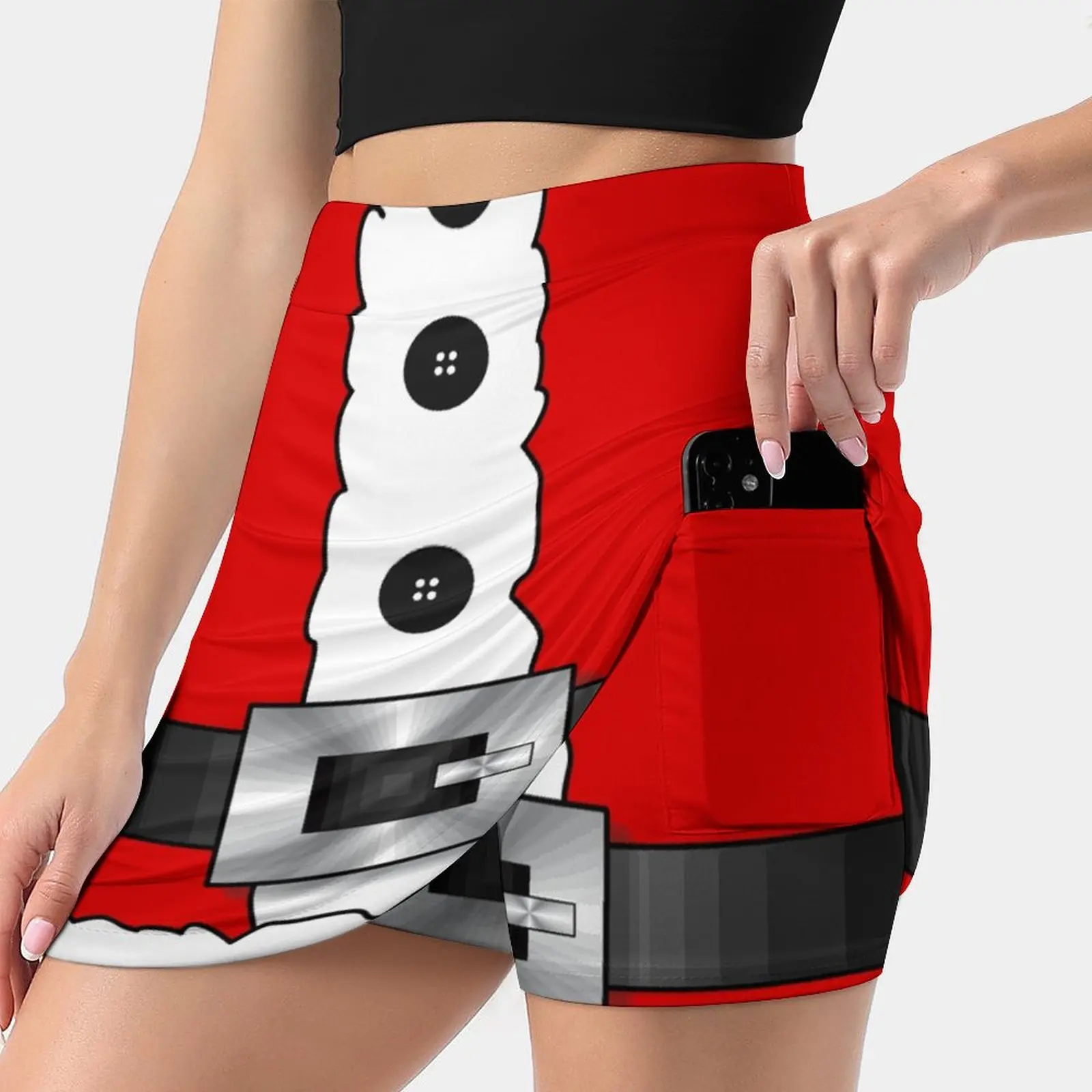 Merry Christmas Hohoho Red Santa Claus Women's skirt Sport Skort Skirt With Pocket Fashion Korean Style Skirt 4Xl Skirts