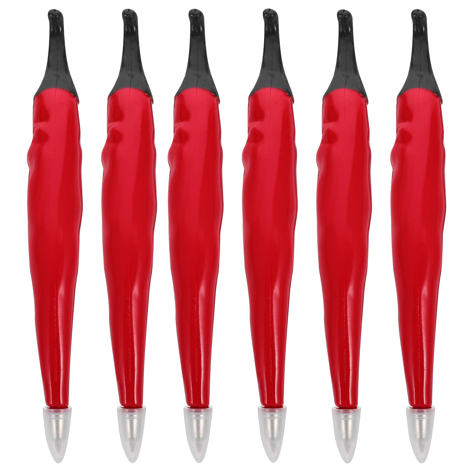 6Pcs Kreative Gemüse Kugelschreiber Realistische Pfeffer Form Glattes Schreiben Party Dekorative Stifte Studenten Büro Liefert