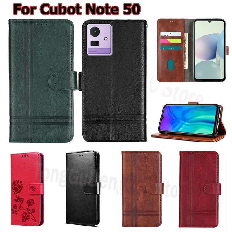 Protection Leather Case For Cubot Note 50 Cover Book Stand Wallet Capa Phone Cases  For Carcasa Cubot Note 50 Note50 Cubot чехол