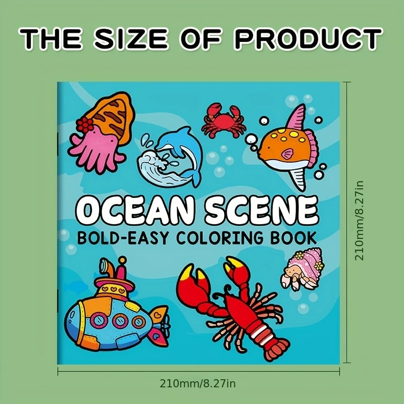 Children's Painted Painting Book Ocean Scene Bold-Easy Coloring Book Picture Book School Early Education Enlightenment image 3