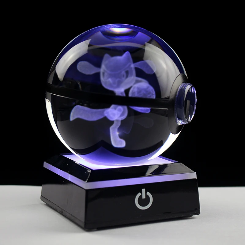 8cm K9 Crystal Ball Popular Game Character Model Decorative Glass Ball 3D Laser Engraving Figurine Home Decoration Ornament