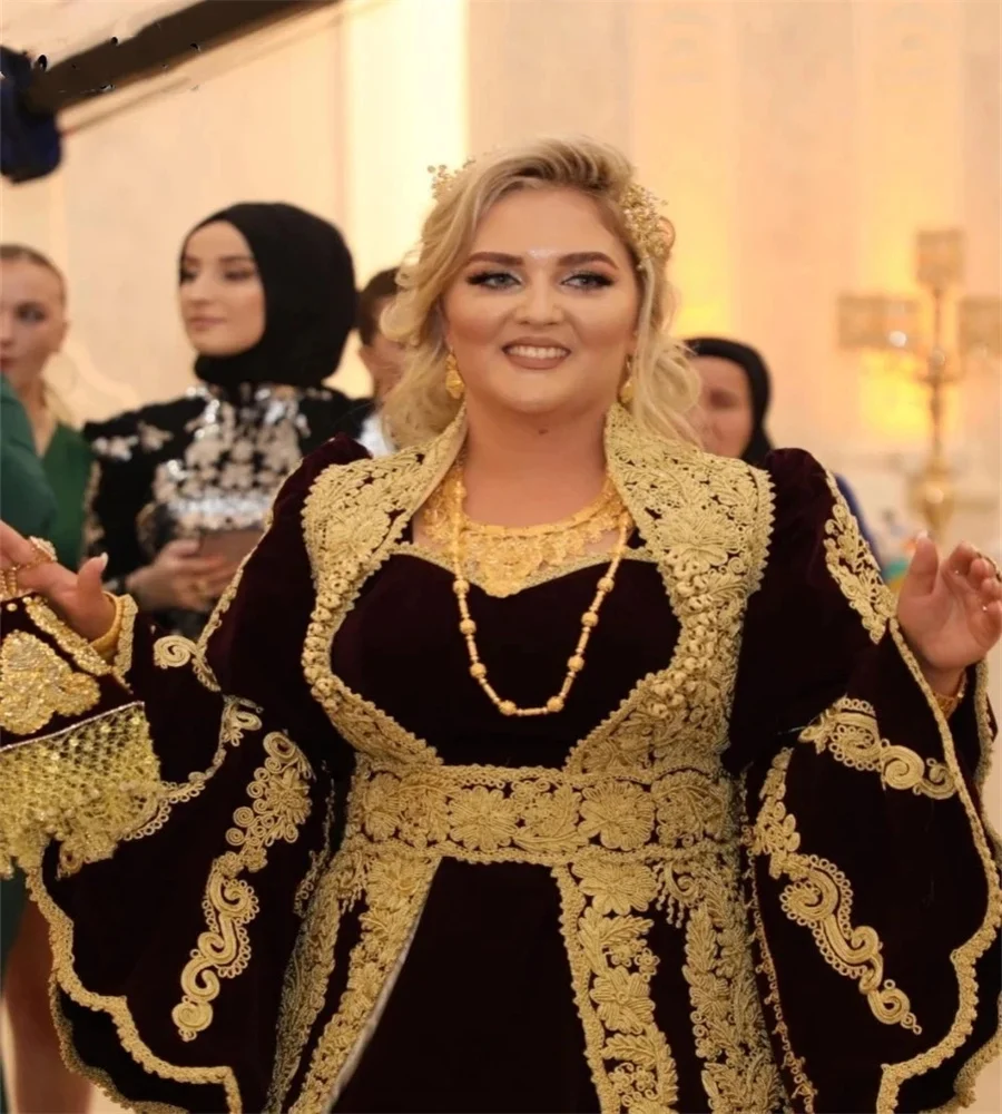 Vestido de noche tradicional albanés Kosovo Dubai Abaya apliques marroquí graduación manga larga talla grande fiesta turca personalizado