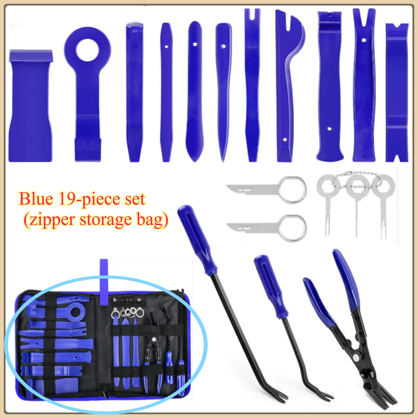 8/19/40PCS Car Stereo Disassembly Tool, Dashboard Instrument Panel Pry Bar, Navigation Trim Removal Kit for Auto Installer