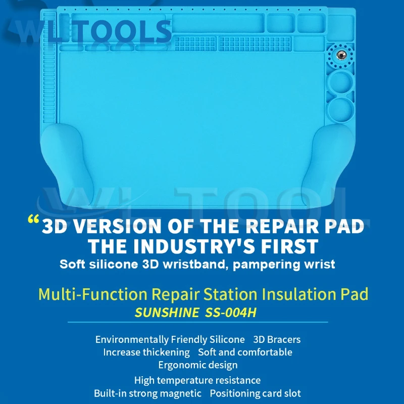 

SUNSHINE SS-004H 3D Repair Pad Heat Resistant Magnetic Mobile Phone Repair Mat with Wrist Rest Anti-Static for Electronics Tools