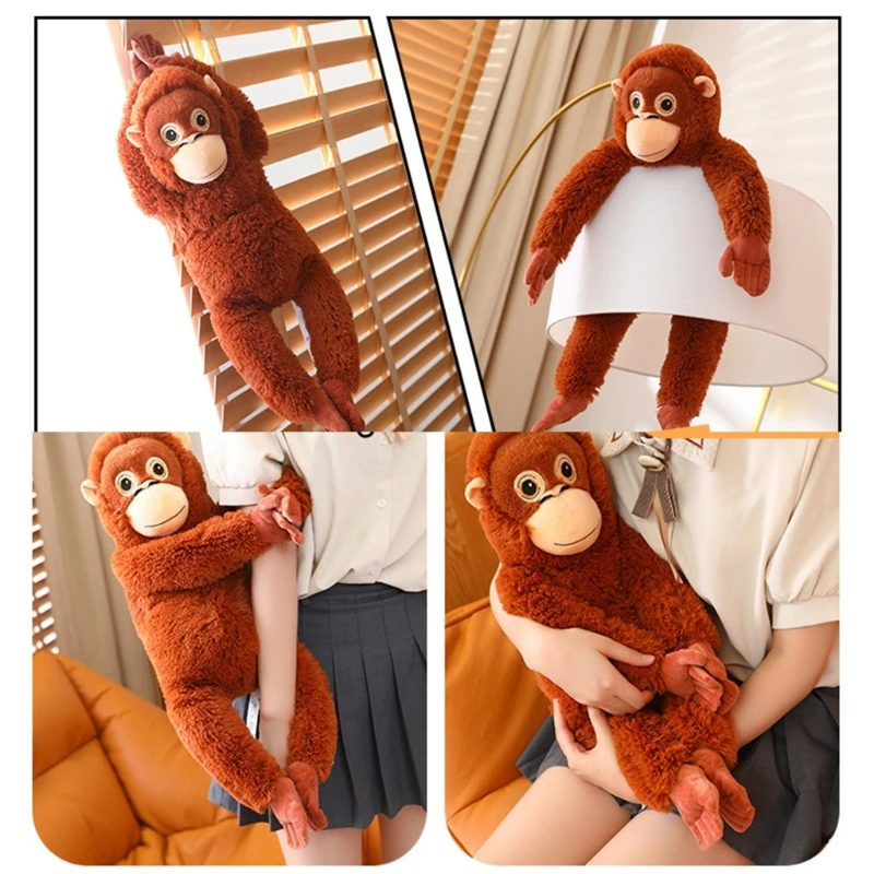 Cuddly Gorillas Plush Toy Soft Long Arm Monkey Animal Stuffed Dolls 66cm Pillow for Kids and Adults Bedroom Decoration 85LE