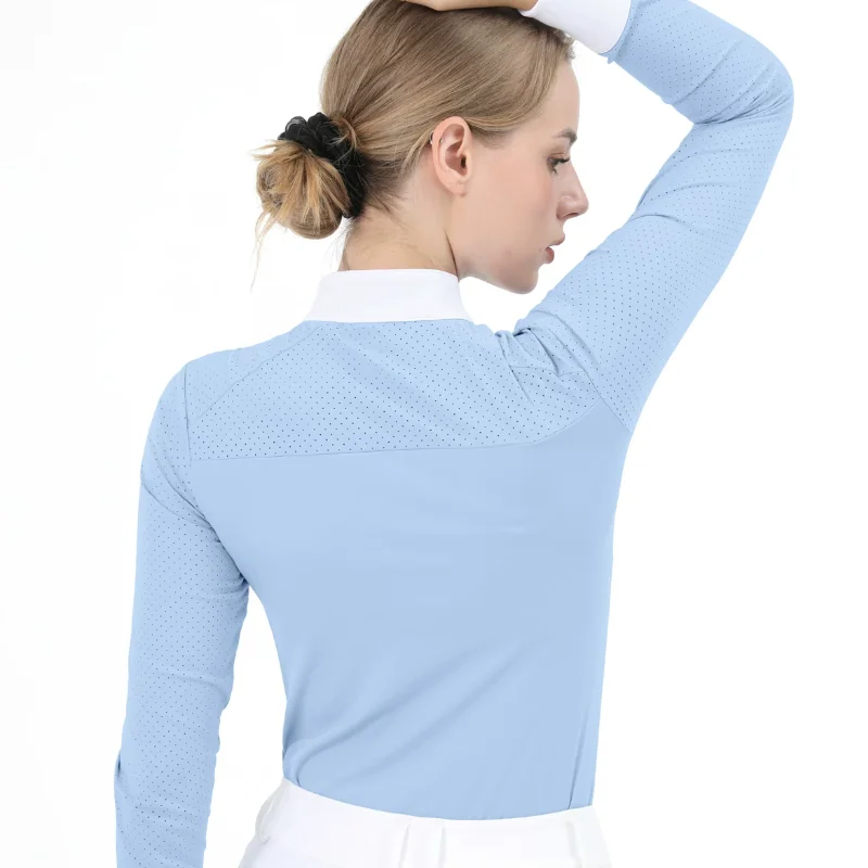 Women's Sun Protection Long Sleeved Quick Drying Breathable Equestrian Clothing Top Riding Clothing