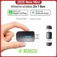 LEXXSON interfaz Dual inalámbrico CarPlay Android Auto inalámbrico USB TYPE-C adaptador inteligente Mini caja enchufe conexión rápida Universal
