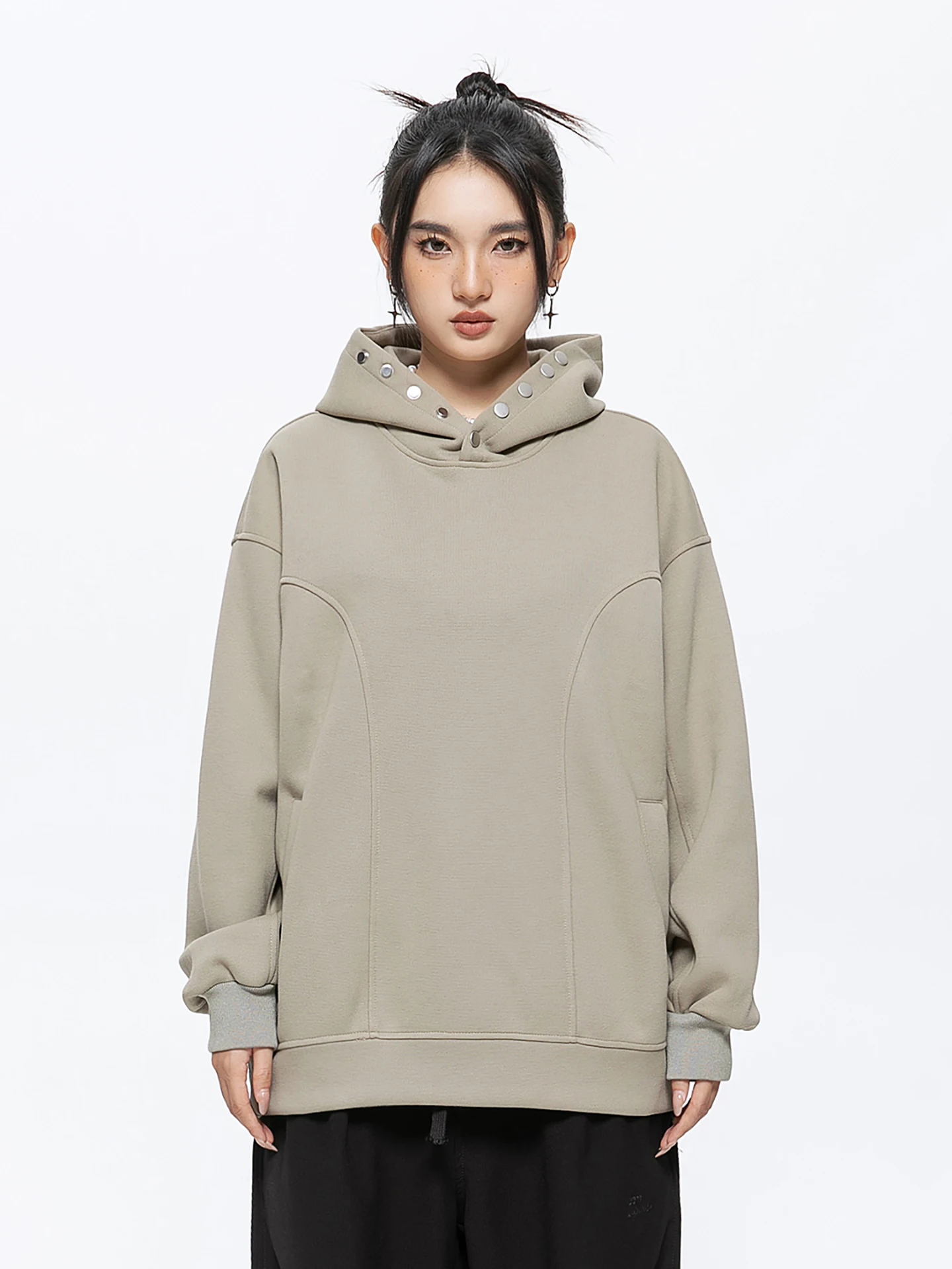 

Nted American Retro Color Deconstructed Hoodie Men's Spring Loose Couple Sle Casual Overhead Jaet