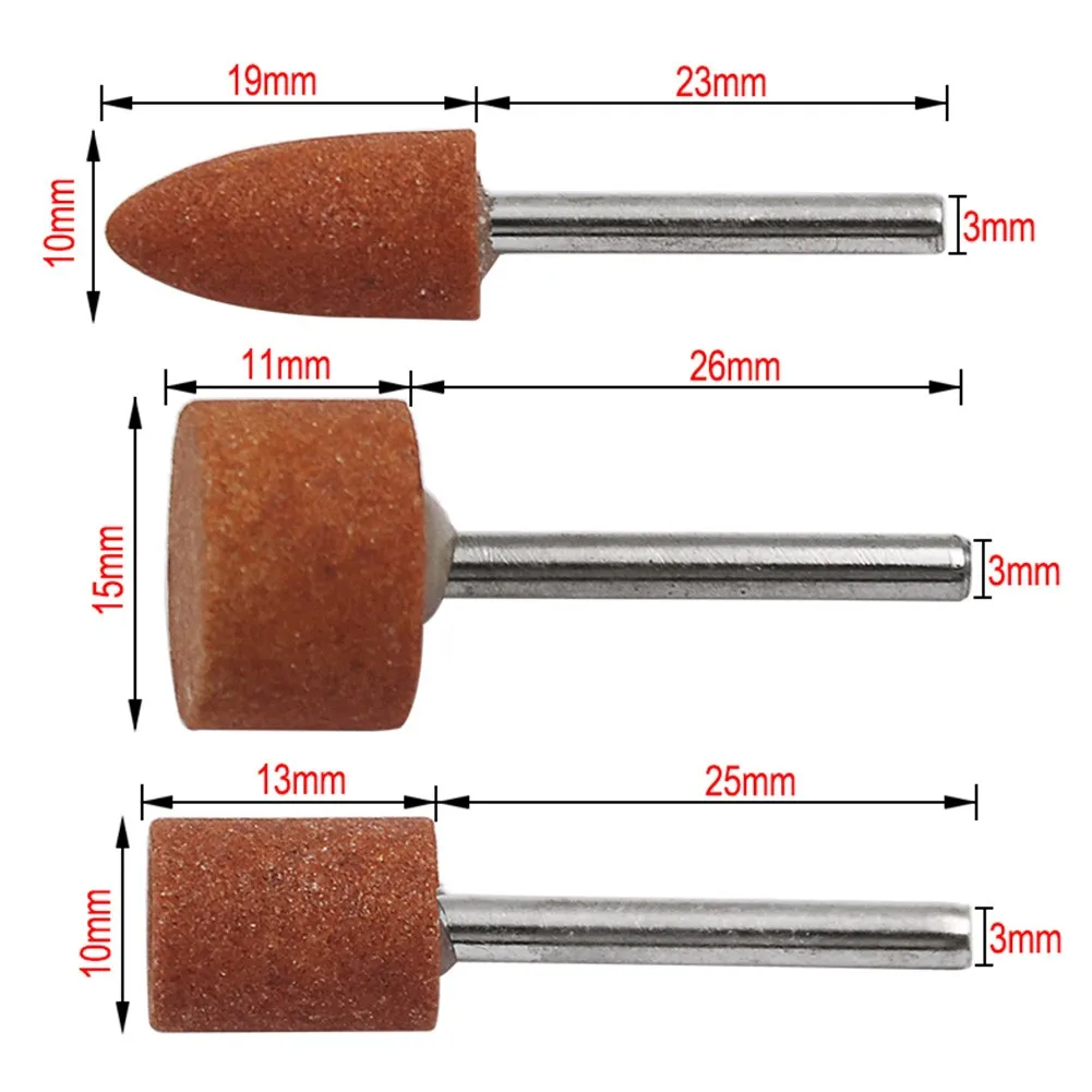 7pcs/Set Abrasive Mounted Stone Polishing Head Wheel Head Shank Grinding Head Stone Wheel Rotary Power Tools Accessories