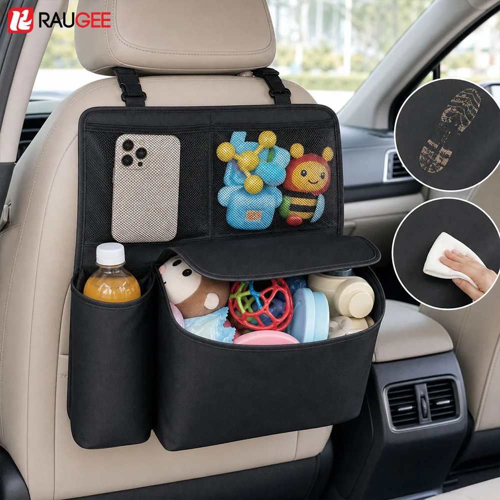 Backseat Car Organizer Multi Pokcet Compartments Car Backseat Storage Bag for Kid Anti-Kick Pad Car Backseat Organized Keep Tidy