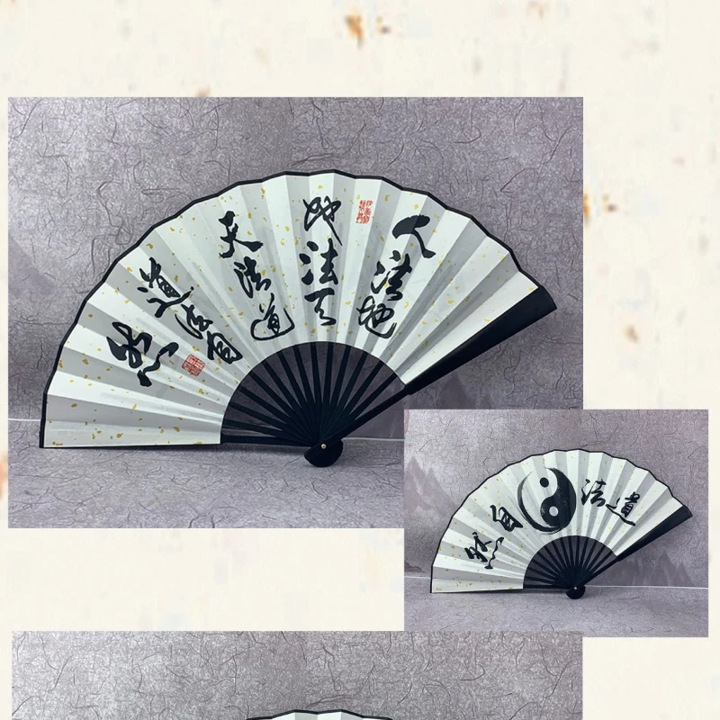 Chinese stijl opvouwbare ventilator Tai Chi patroon creatieve handventilator ouderen ochtendoefening fans dagelijkse decoratie ambachtelijke geschenk doek ventilator