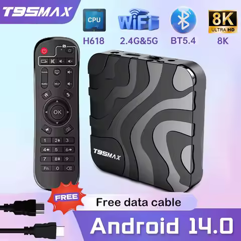 T95Max Smart TV Box Android 14 Allwinner H618 8K 128GB Dual WiFi2.4G/5G Bluetooth 5.4 Google Streaming Media Player Set Top Box