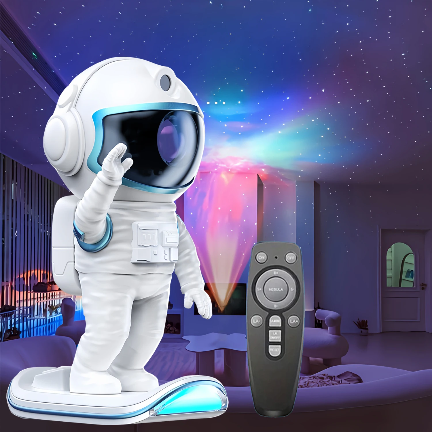 Galaxy Star Astronaut skateboard Projector Light Starry Sky Porjectors Lamp Decoration Bedroom Nebula LED Night Light Gifts