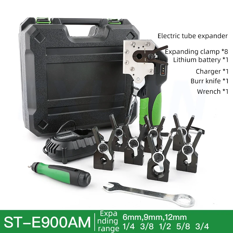 ST-E900AM Automatic Electric Flaring Tool Kit Copper Tube Flare Tool Air Conditioner Refrigerator Auto Tube Cordless Expander