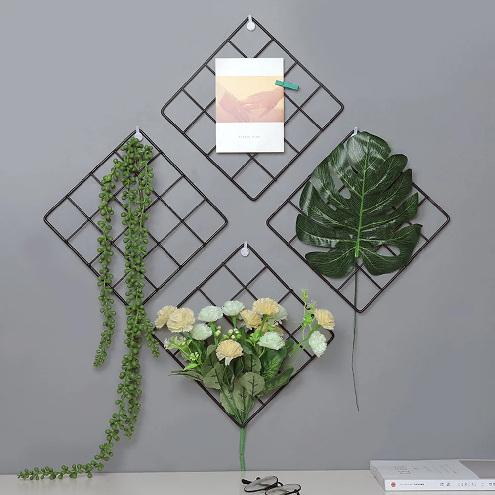 

2Pcs Metal Photo Wall Grid Iron Mesh Panel for Picture Hanging Plants Postcards Home Decoration Photo Frame Wall
