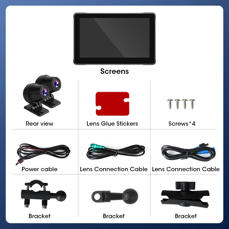 7 inch GPS Navigation Motorcycle Wireless Carplay Android Auto IPX7 Waterproof Portable Screen Car DVR Bluetooth Moto Motorbike