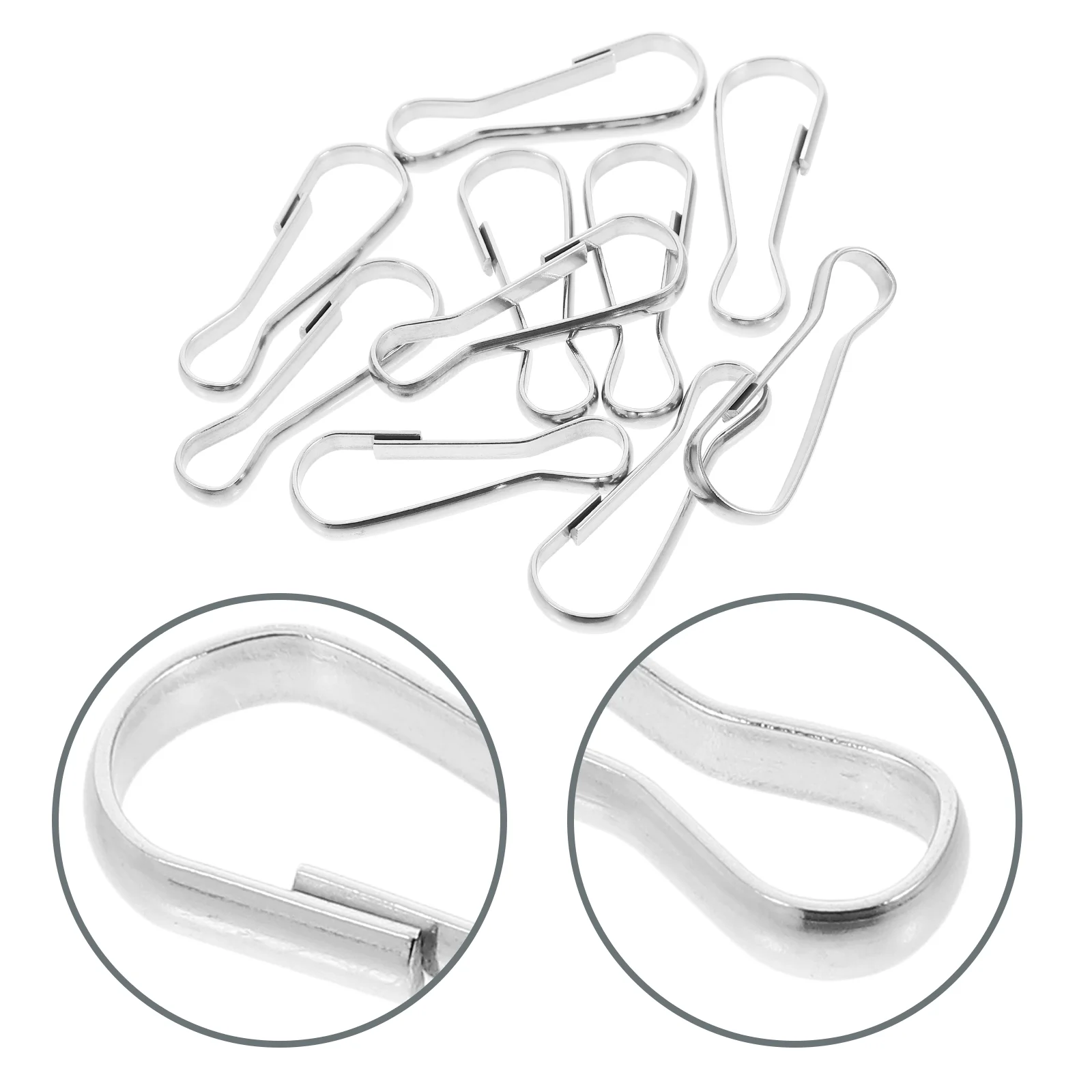 

10 Pcs Stainless Steel Hook Spring Clasps Metal Clips Banner Flag Fixing Tool Pet Hammock Attachments