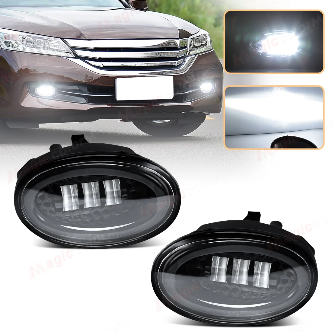 2PCS LED Fog Lamps For Honda Accord 2008 2009 2010 2011 2012 2013 For Civic 2009-2015 For JAZZ FIT 2012-2014 Car Accessories 12V