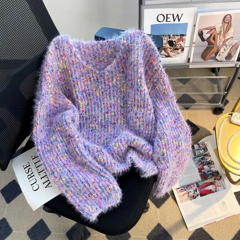 

Gentle Wind Color Dot Color Sweater Autumn/Winter 2025 New Style High End Soft Knitted Sweater Top