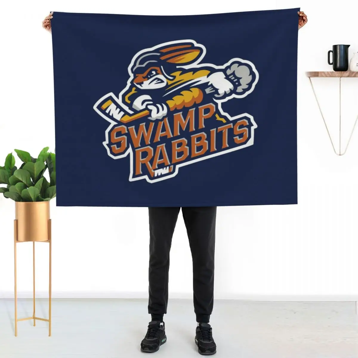 the Greenville Swamp Rabbits Throw Blanket couch cozy soft plush fuzzy picnic outdoor blanket