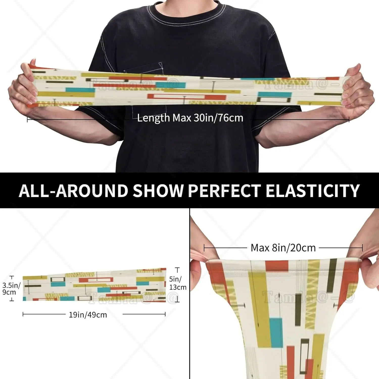 Mangas de brazo con patrón atómico moderno vintage de mediados de siglo protección UV sol unisex deporte mangas de seda de hielo