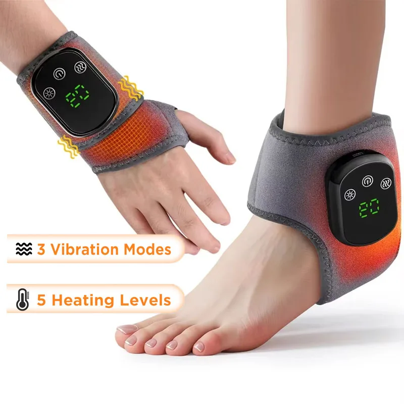 Calentador eléctrico para pies, masajeador de tobillos, relajación muscular, compresa caliente, protector de tobillo y muñeca, soporte.