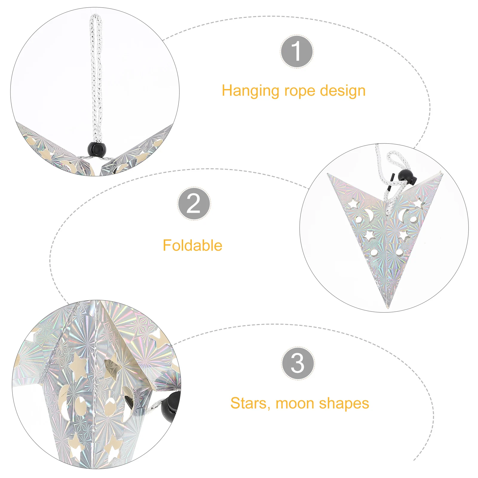 

4 Pcs Three-dimensional Five-pointed Pentagram Lampshade Paper Christmas Lampshades for Ceiling Lights