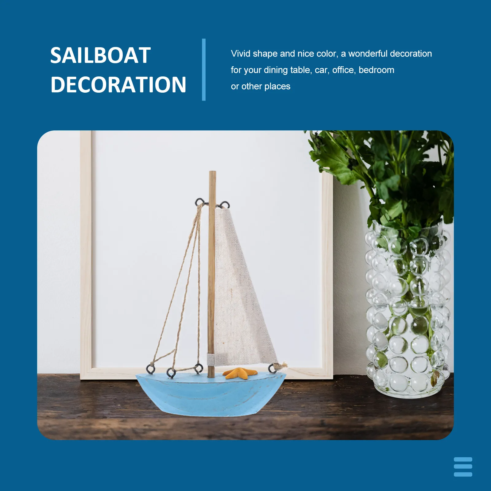

Mediterranean Wooden Sailboat Decoration Small Premium Quality Nautical Ornament for Table Office Bedroom Car Sailing Boat